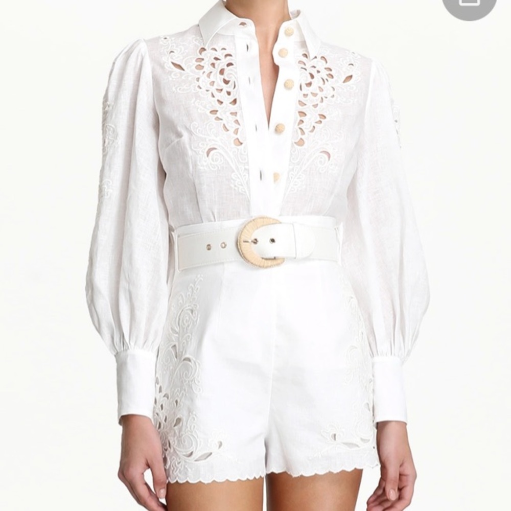 Zimmermann Embroidered Top and Short Set